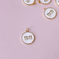 11:11 Enamel Coin White & Gold Charm