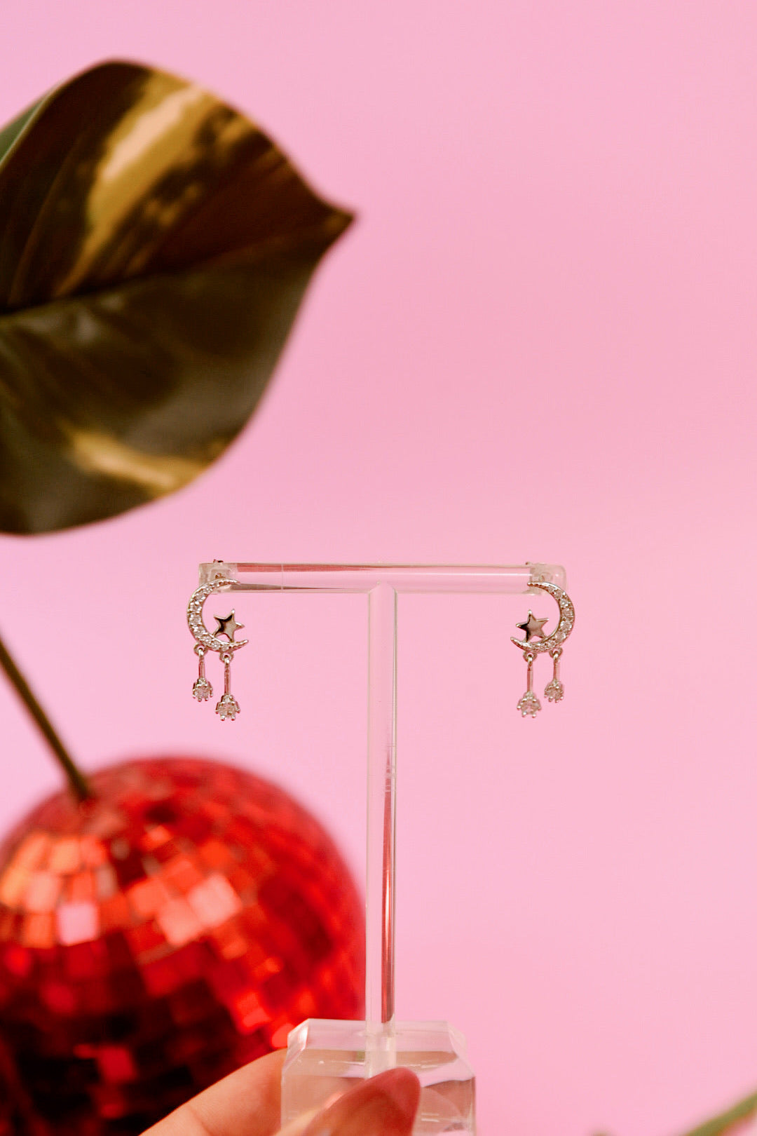 Silver Lunar Moon Studs