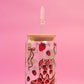 Strawberry Coquette Cowgirl Glass Cup
