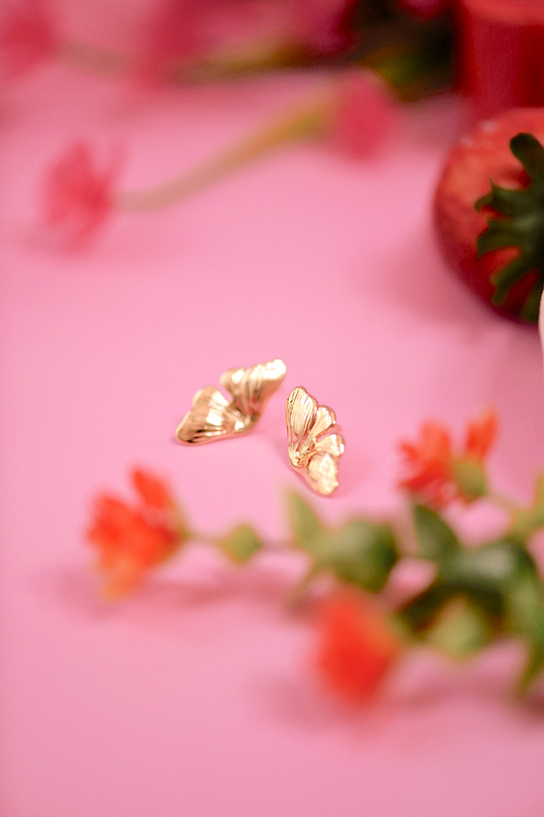 Gold Butterfly Wing Studs