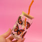 Monarch Butterfly Glass Cup (2 Color Options)