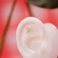 Crown Jewel Single Flatback Gold Stud