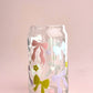 Pastel Bows Glass Cup