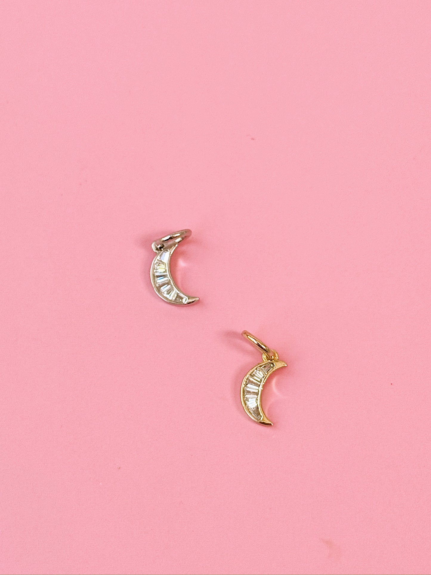 Crystal Moon Charm (Gold + Silver)