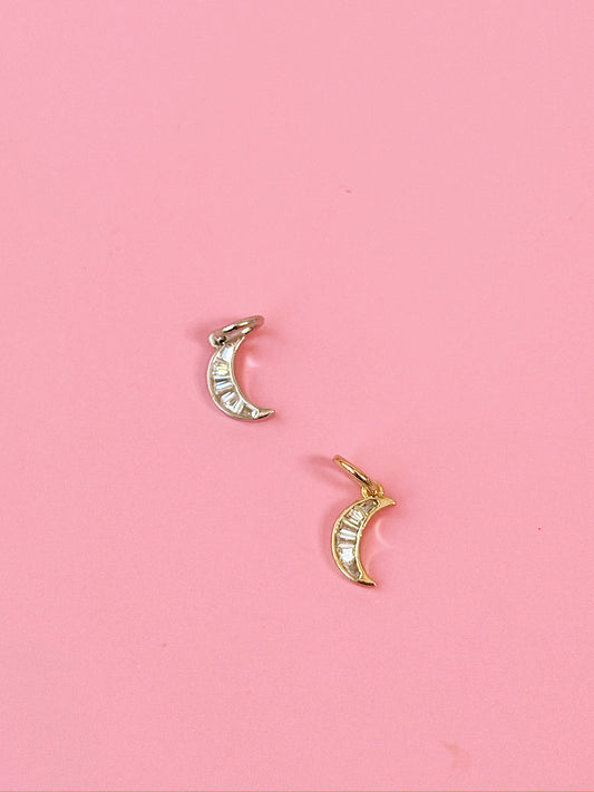Crystal Moon Charm (Gold + Silver)