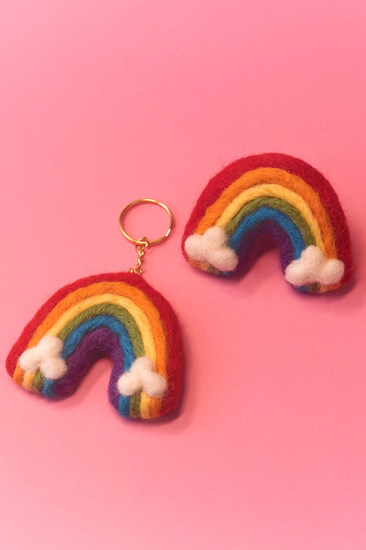 Rainbow Felt Keychain