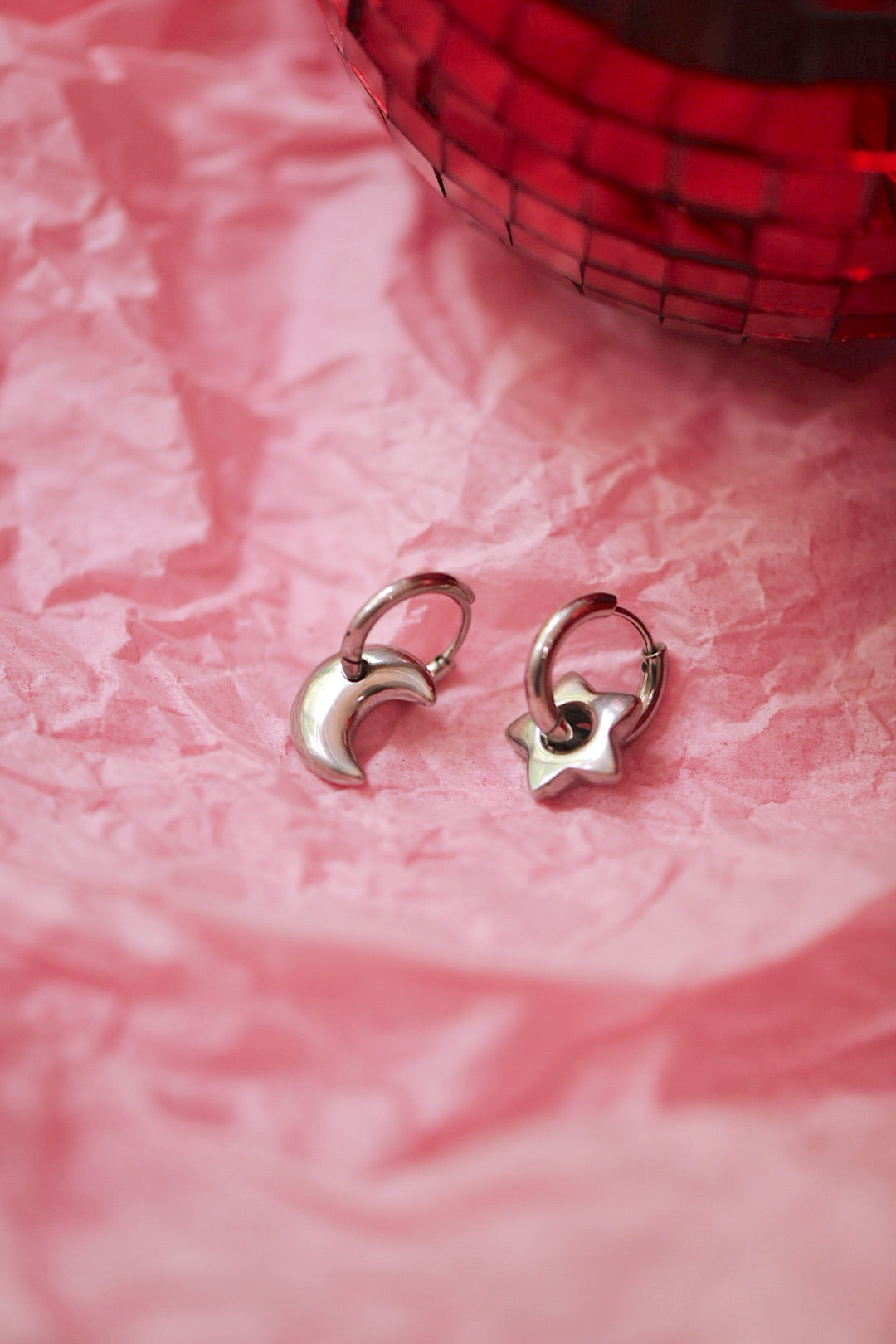 Lunar Charm Huggie Hoops