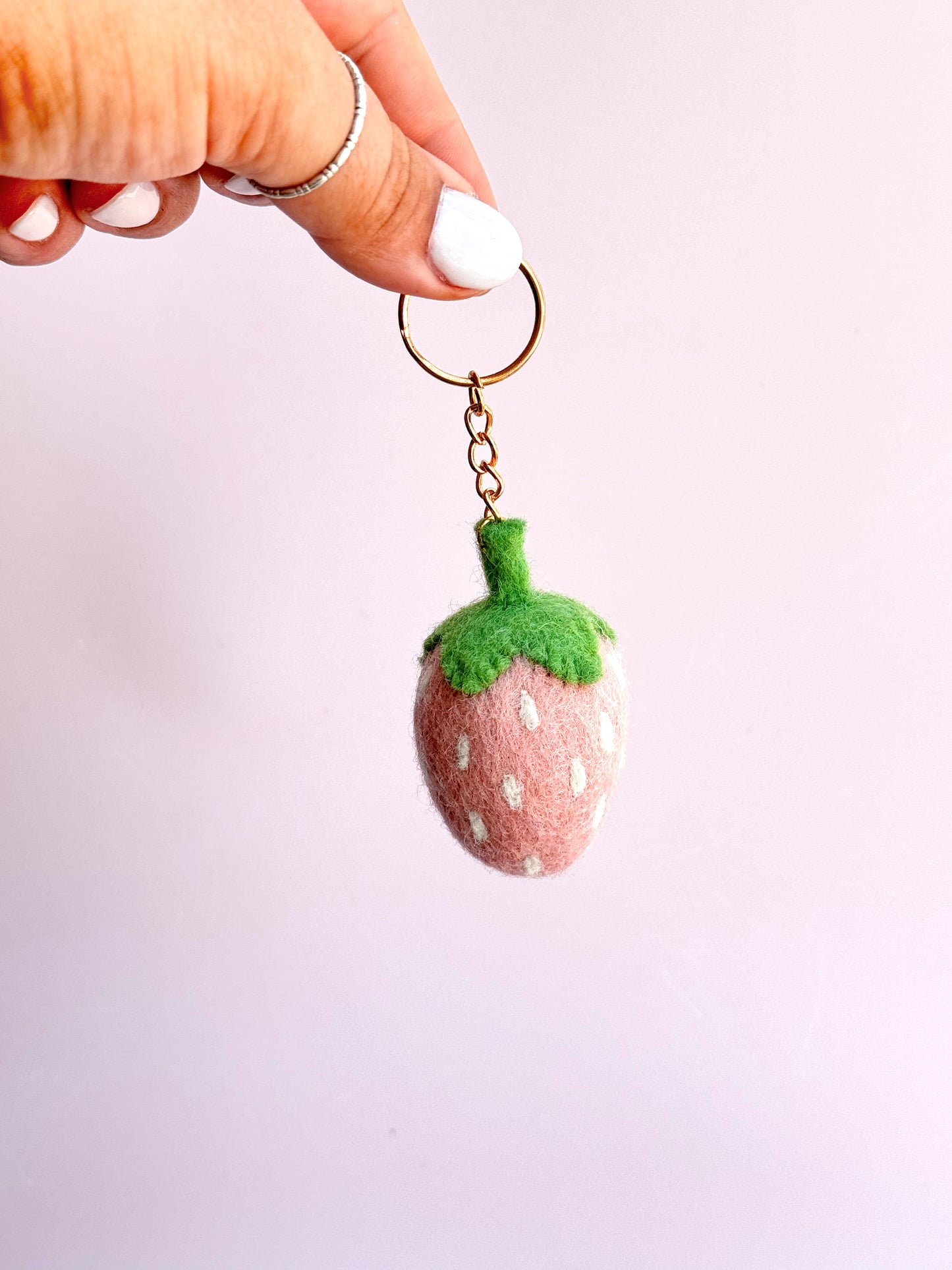 Strawberry Felt Keychain