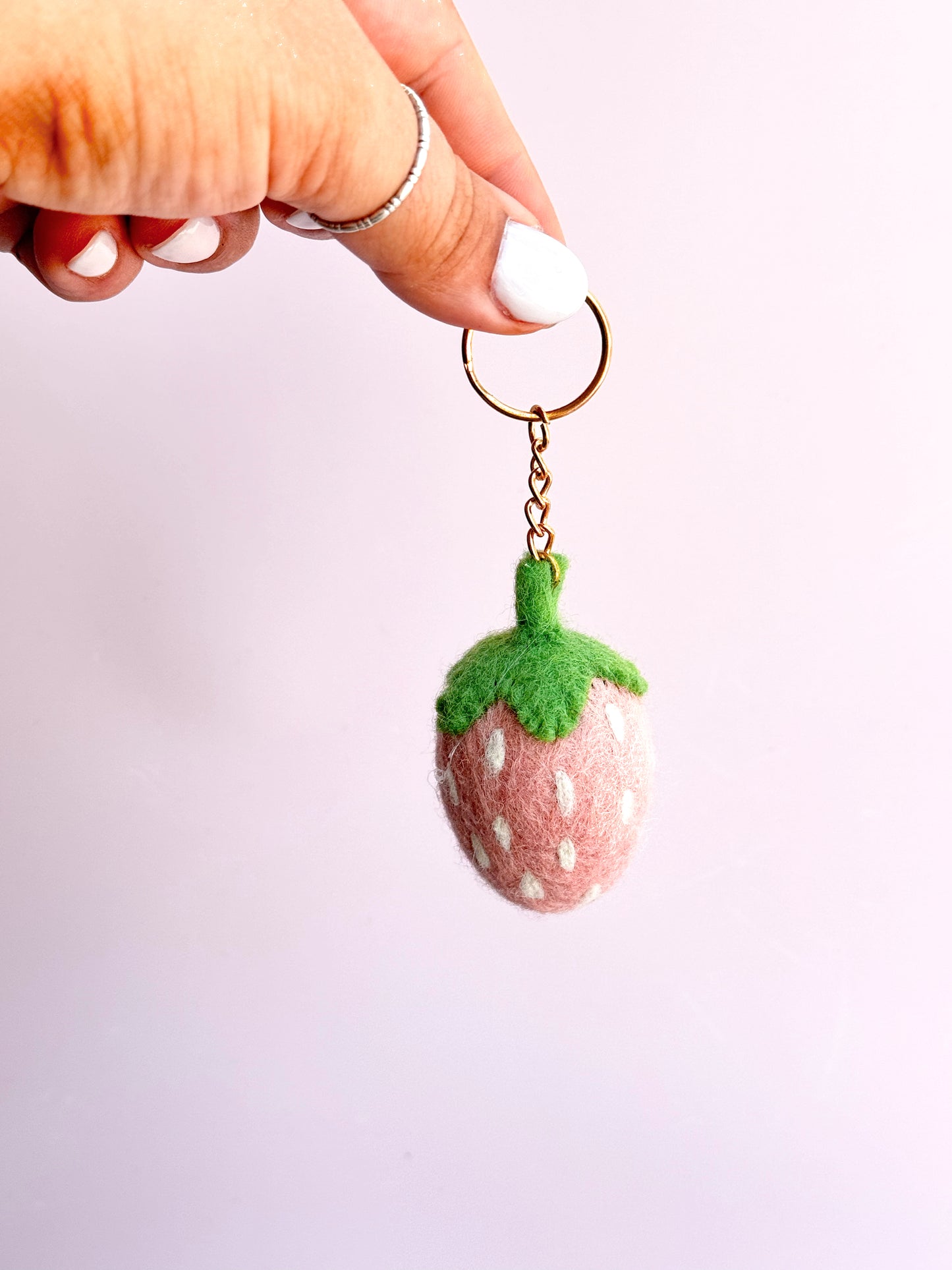 Strawberry Felt Keychain