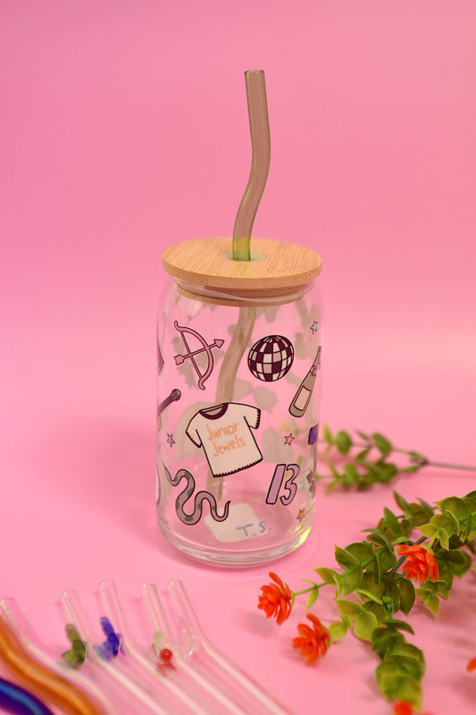 Swiftie Motif Glass Cup
