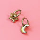 Lunar Charm Huggie Hoops (Gold + Silver)