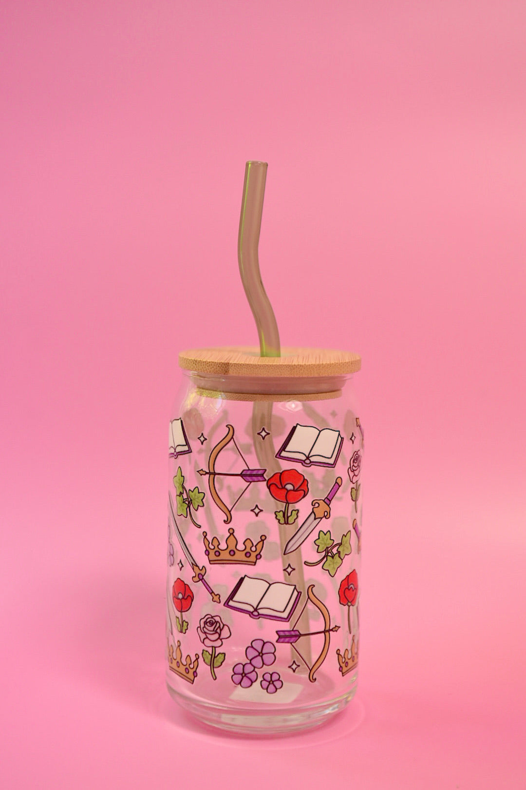 Fantasy Bookish Glass Cup