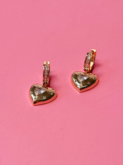 Club Serotonin Clear Jewel Heart Huggies