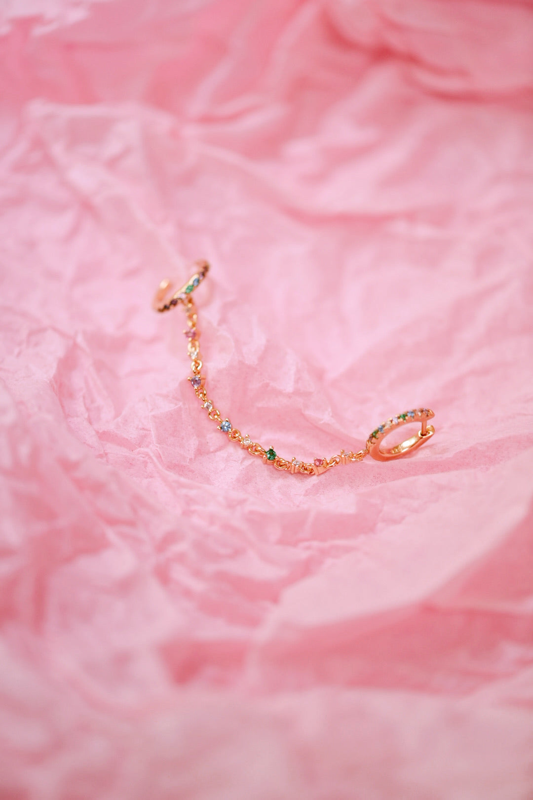 Gemmed Up Ear Cuff Connector Hoop