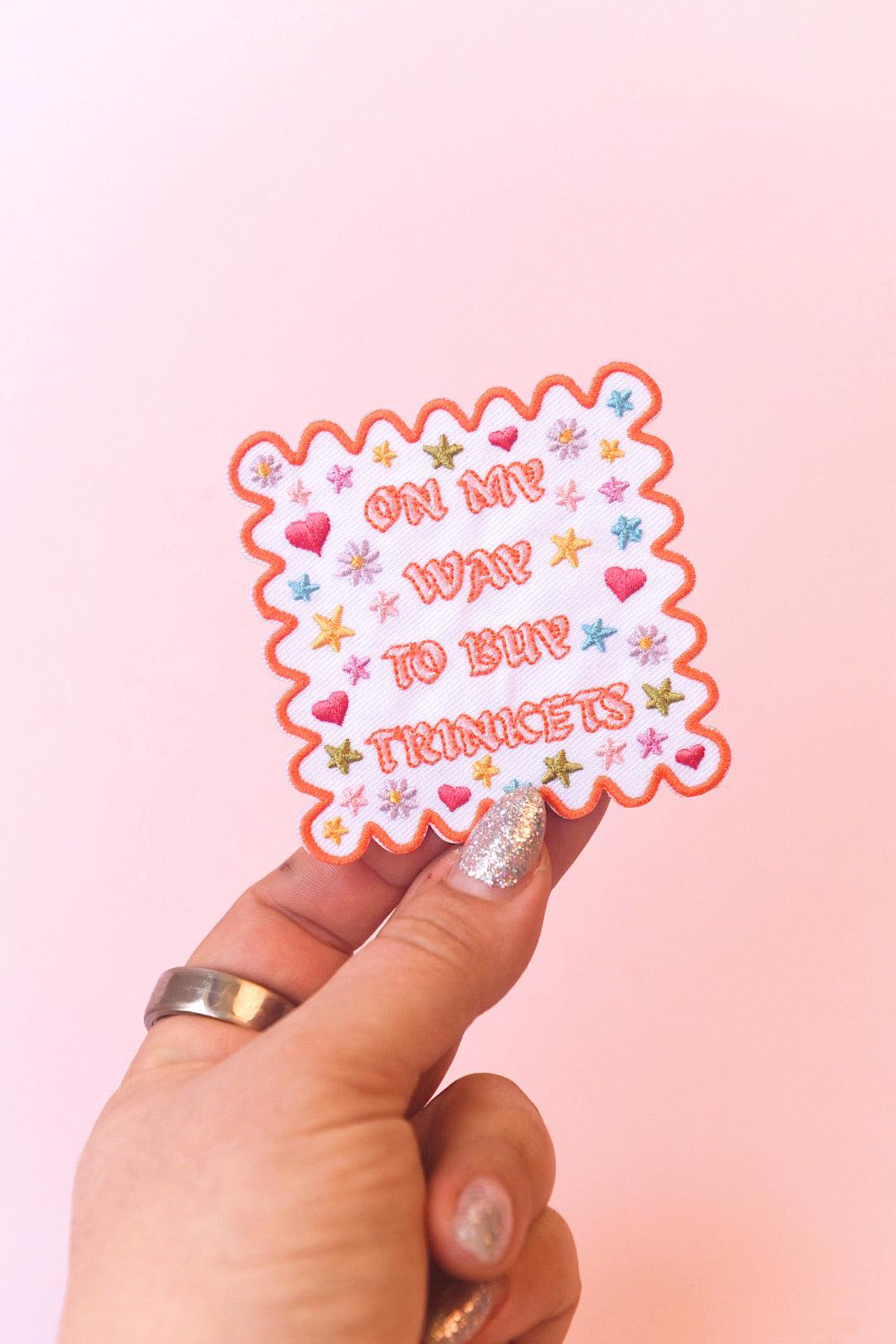 On My Way To Buy Trinkets Iron-On Embroidered Patch