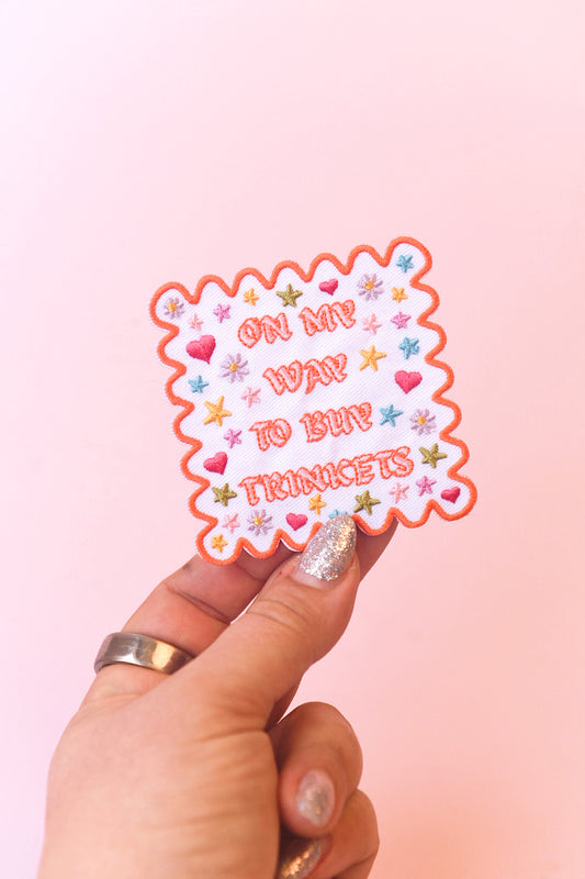 On My Way To Buy Trinkets Iron-On Embroidered Patch
