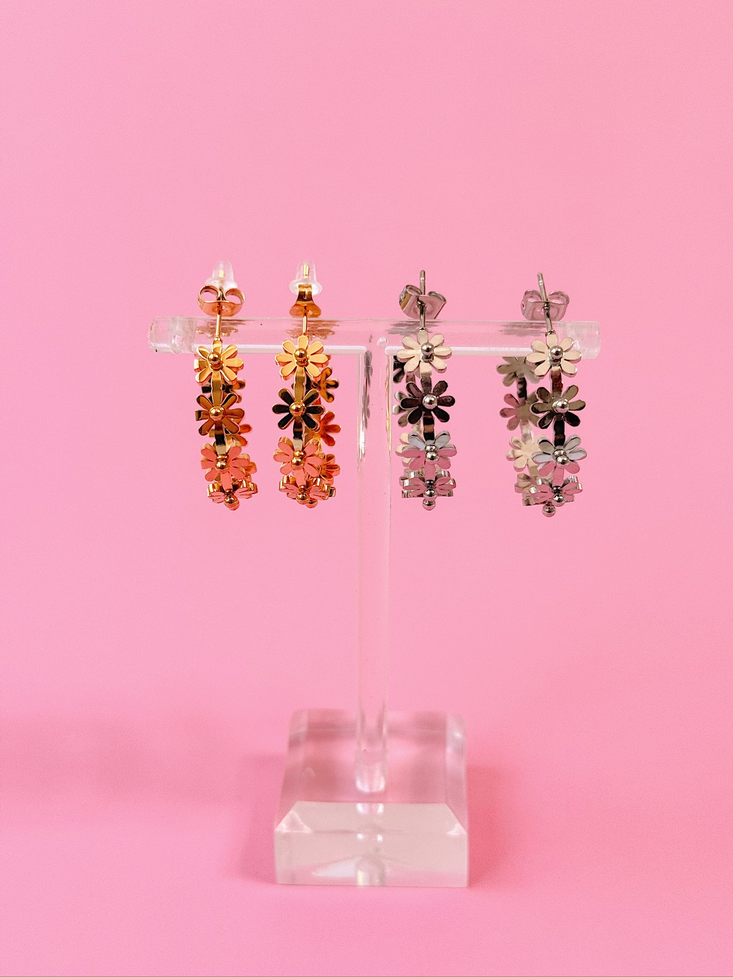 Wildflower Metal Hoops (Gold + Silver)
