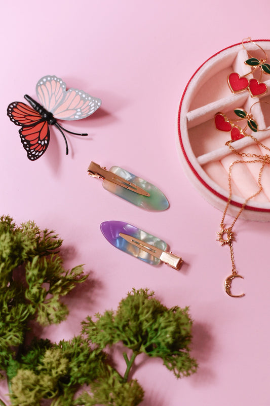 Iridescent Creaseless Hair Clip Set