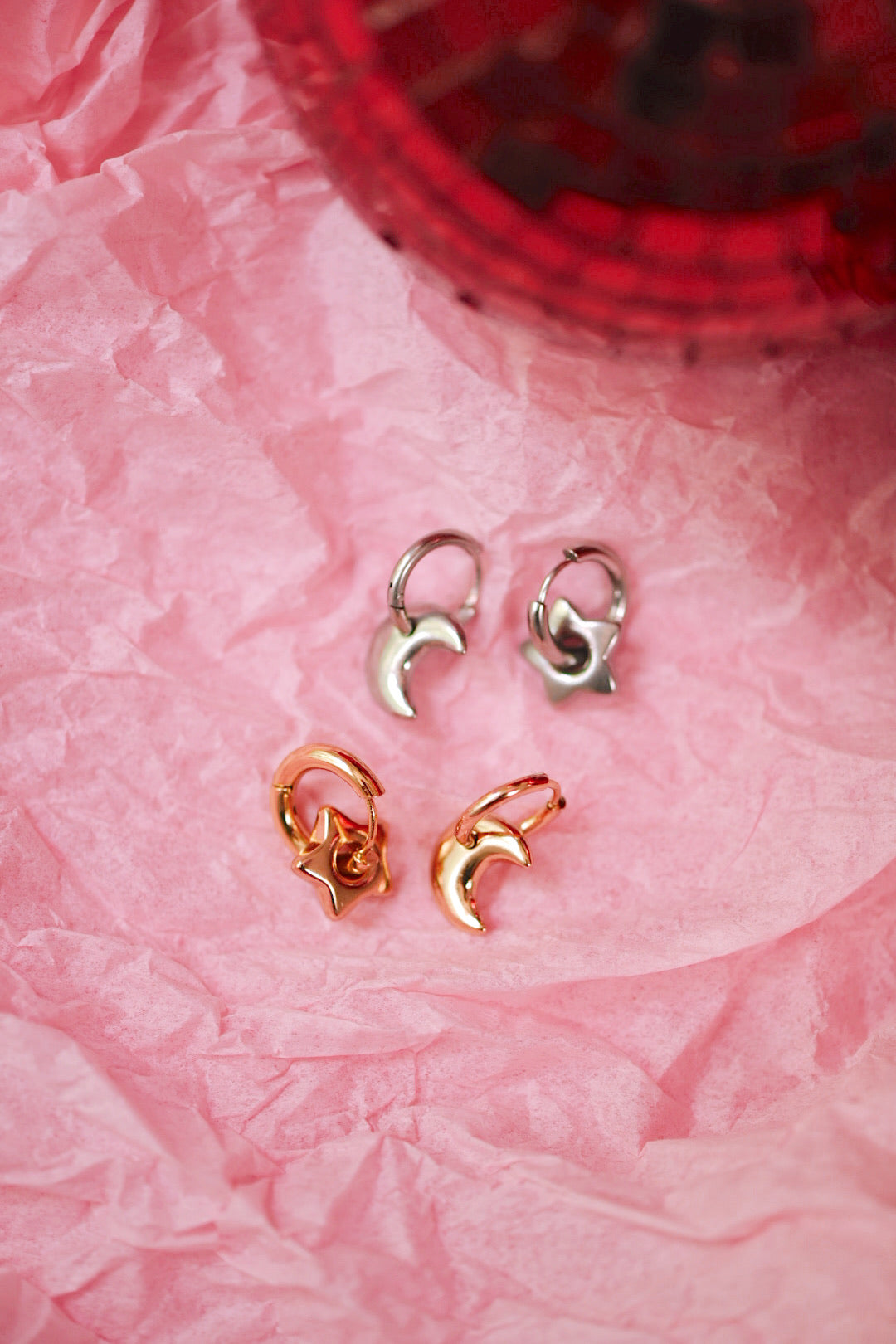 Lunar Charm Huggie Hoops