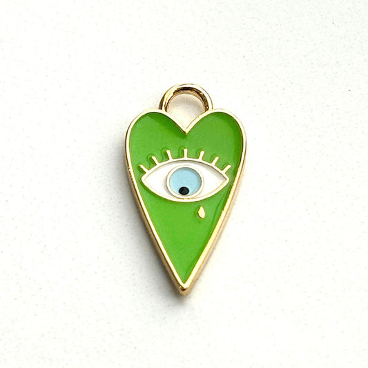 Green Heart + Eye Charm