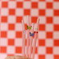 Butterfly Charm Glass Straws