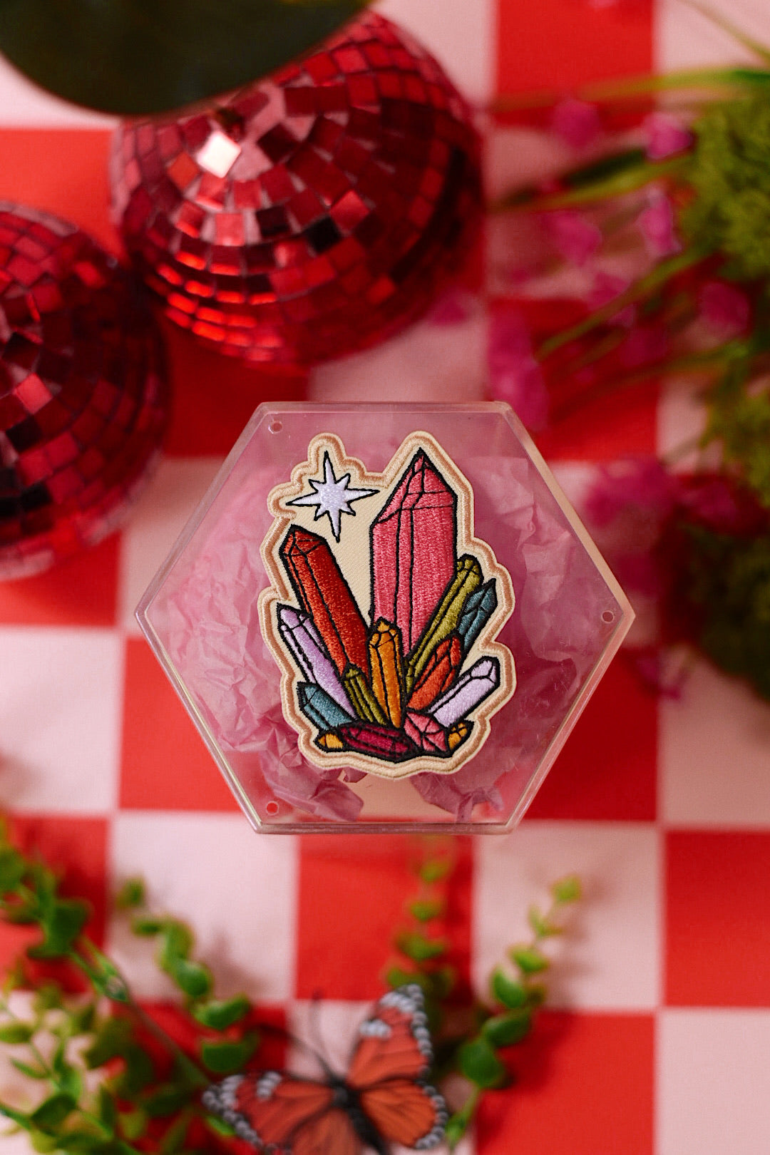 Rainbow Crystals Embroidered (Iron-On) Patch