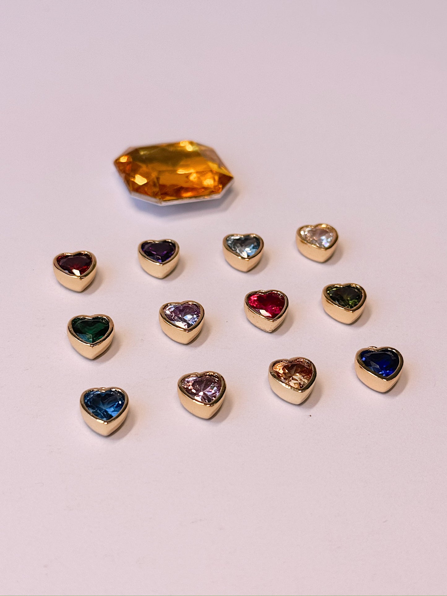 Heart Birthstone Gold Charm