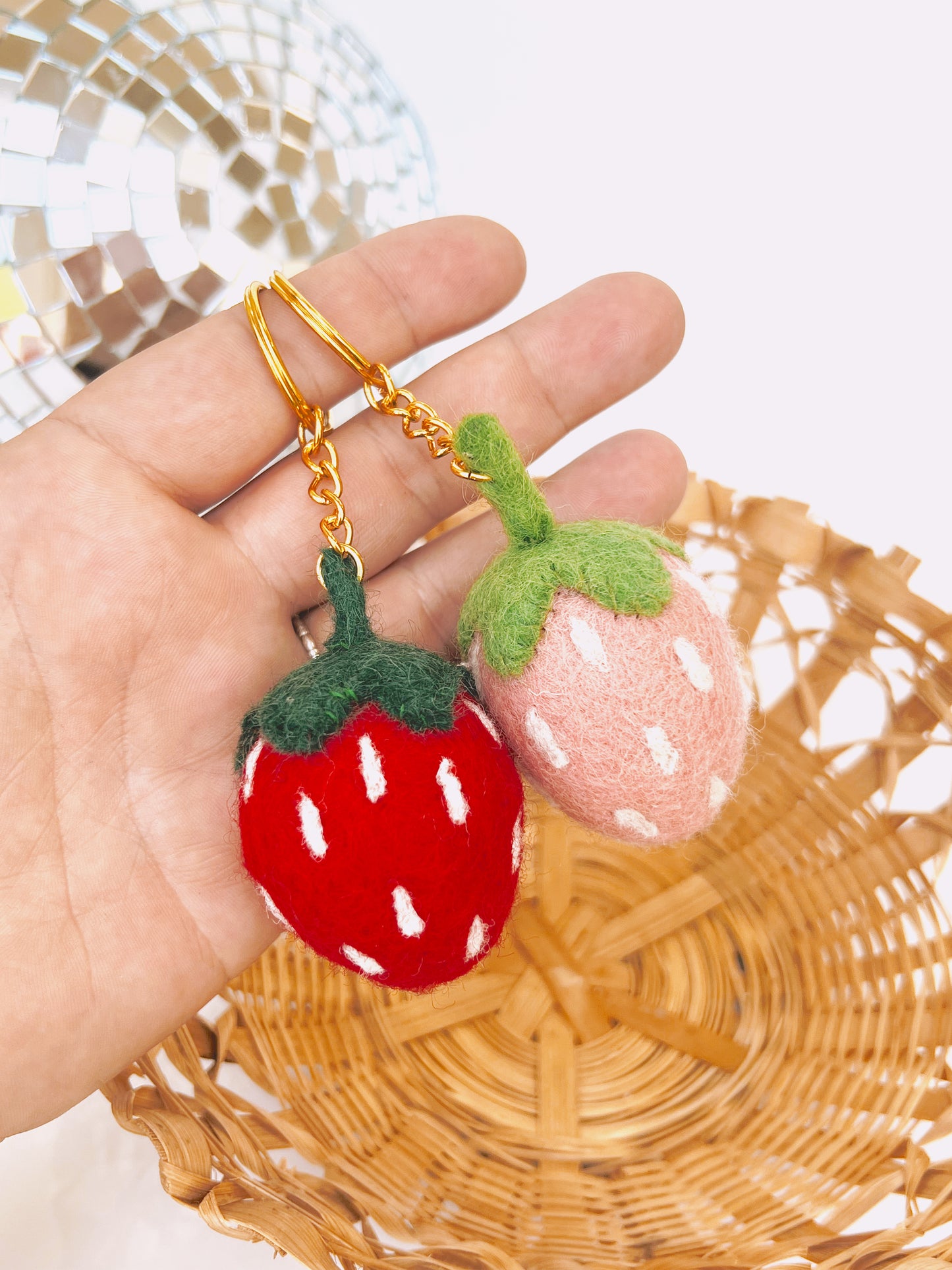 Strawberry Felt Keychain