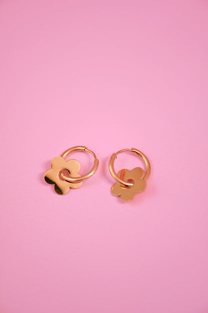 Girly Pop Daisy Hoops (Gold + Silver)