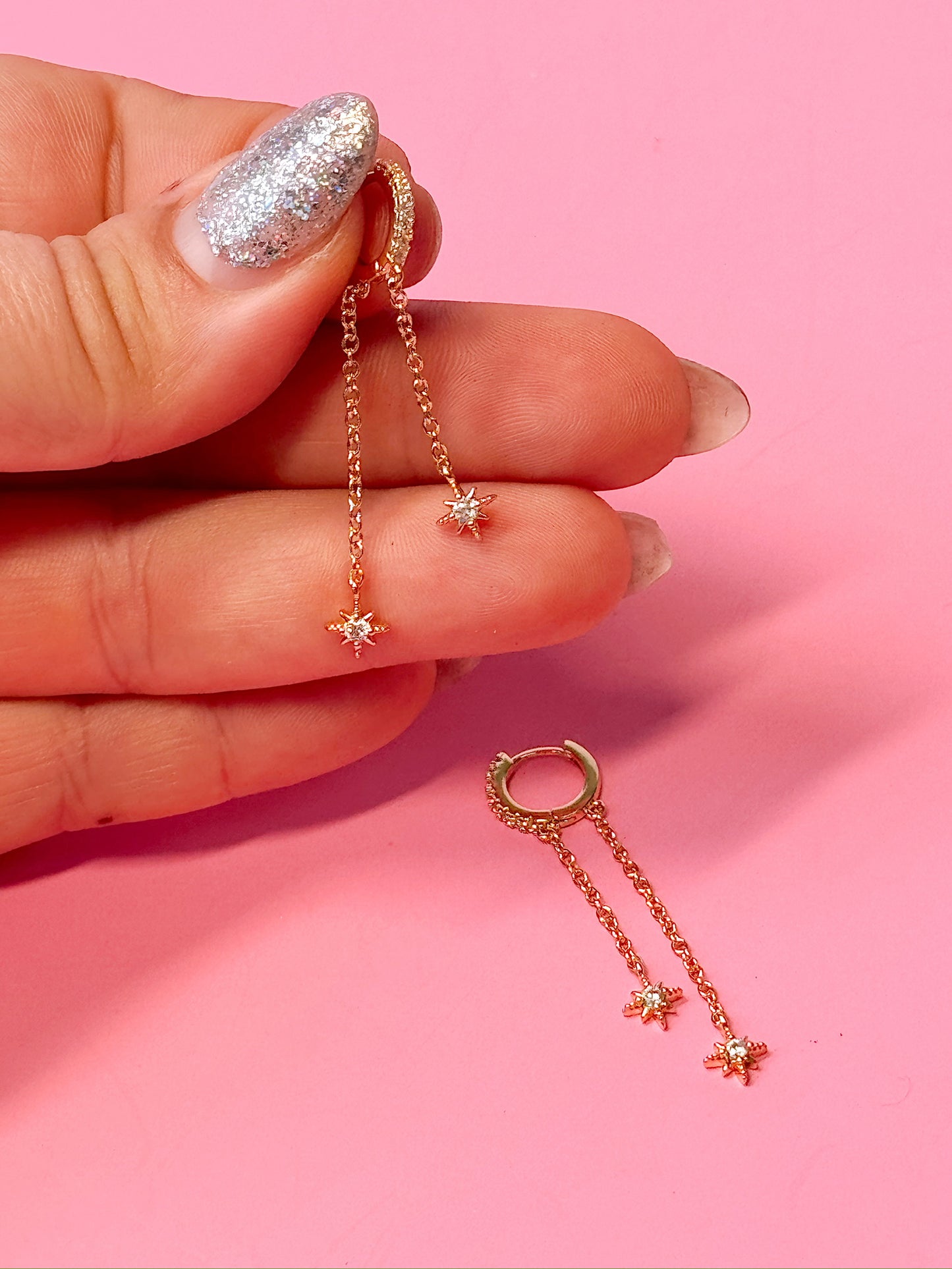 Double Nova Huggie Dangles