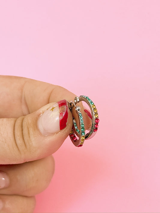 Silver Prism Dust Hoops