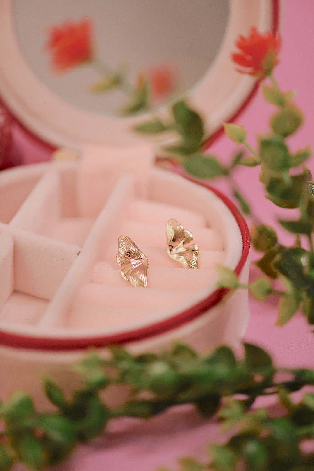 Gold Butterfly Wing Studs