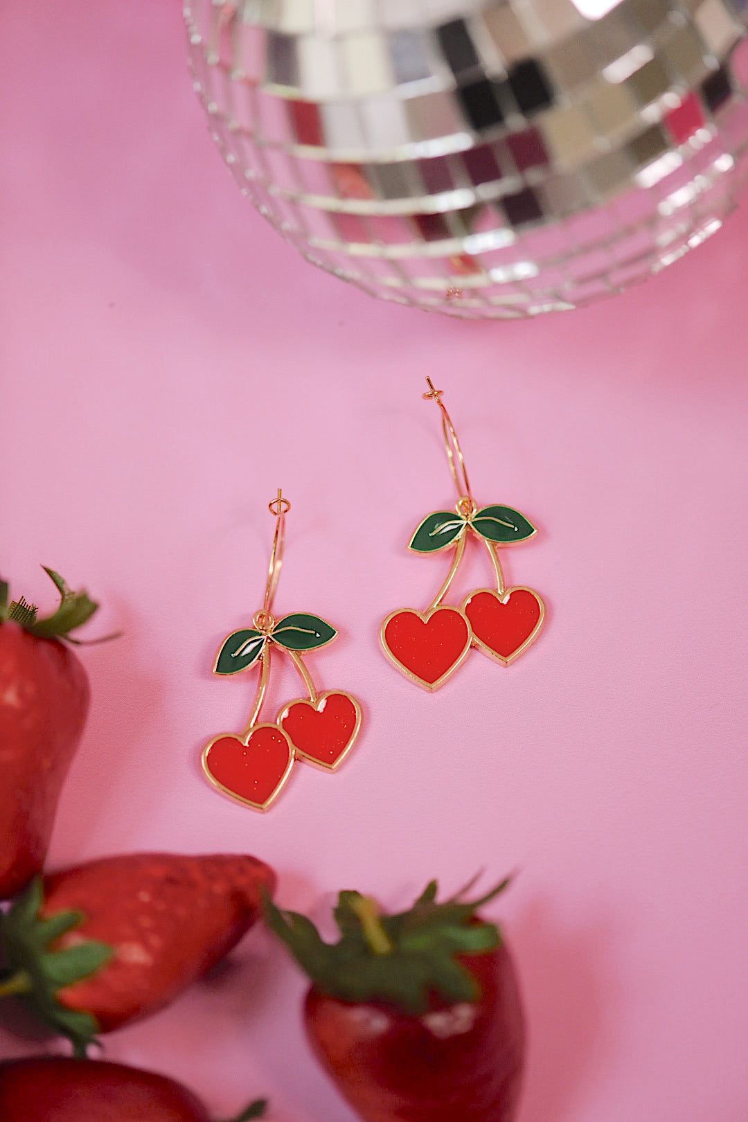 Cherry Heart Hoops (2 Color Options)