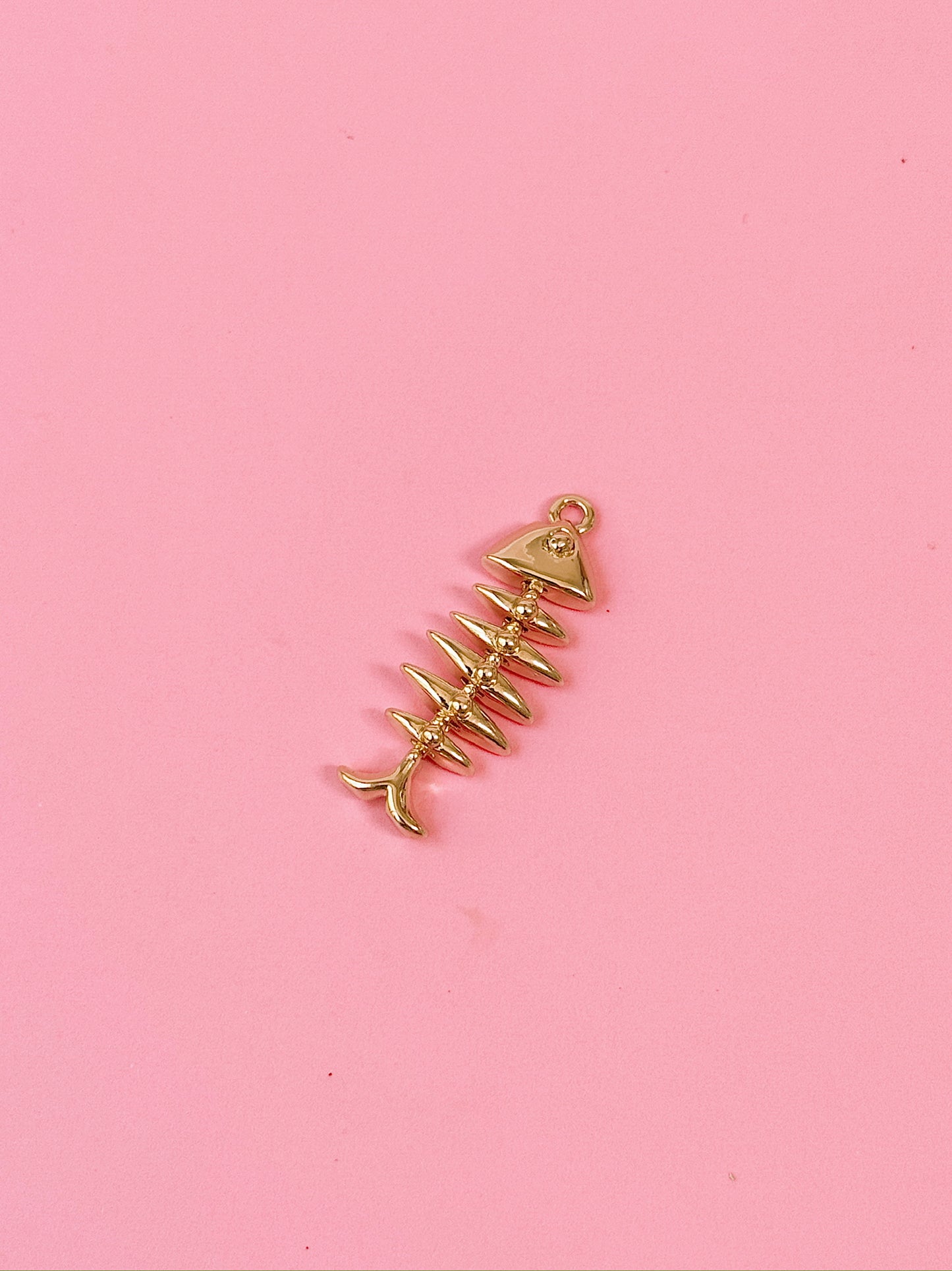 Fish Bones Gold Charm