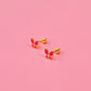 Magenta Butterfly Flat-back Screw-back Studs