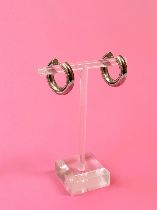 Silver Lavish Hoops