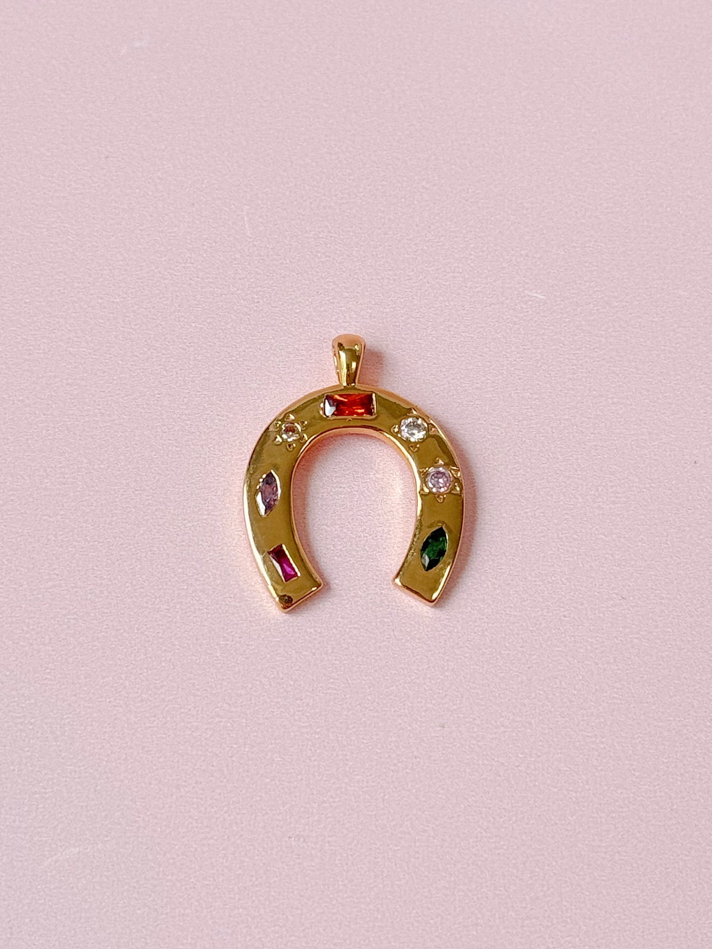 Large Bejeweled Horseshoe Charm