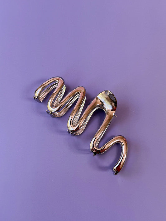 Squiggle Metal Hair Claw Clip