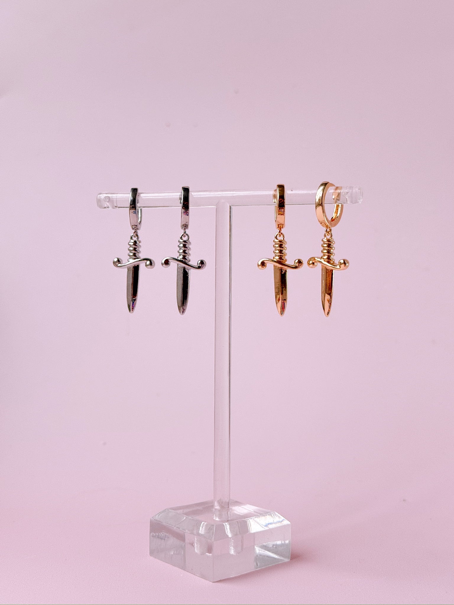 Golden Hour Designs Romantasy Sword Huggie Earrings