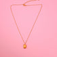Gold CZ Signet Necklace