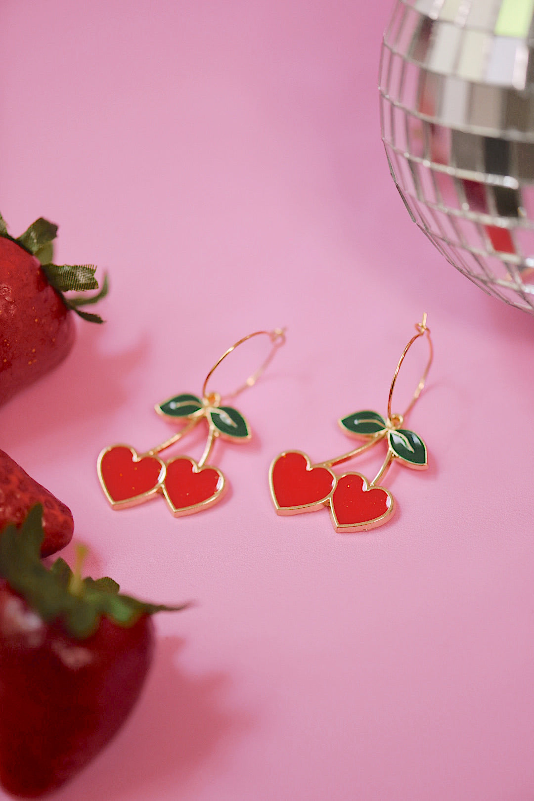 Cherry Heart Hoops (2 Color Options)