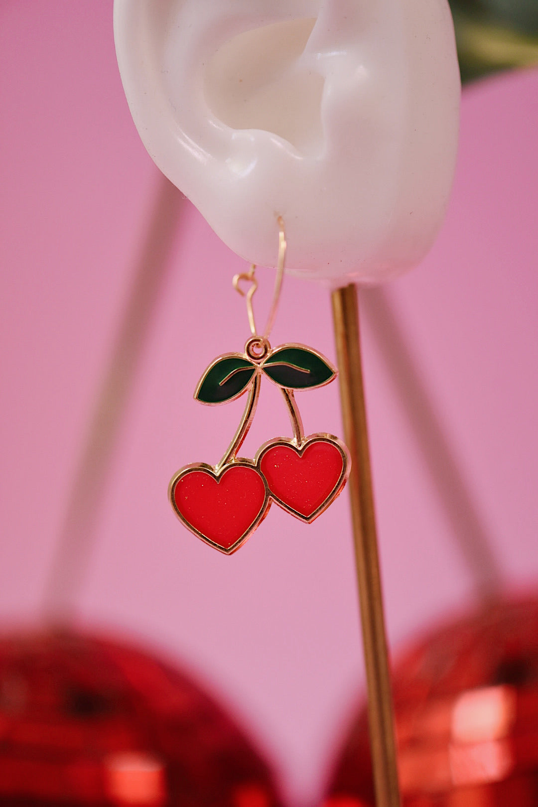 Cherry Heart Hoops (2 Color Options)