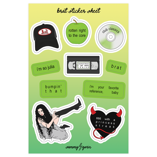 Brat Sticker Sheet