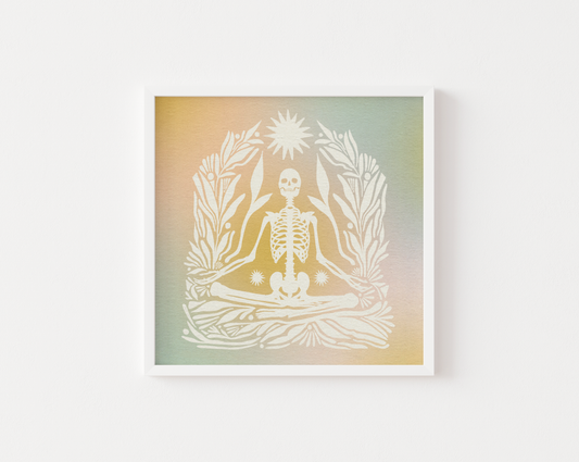 Meditating Skeleton - Art Print