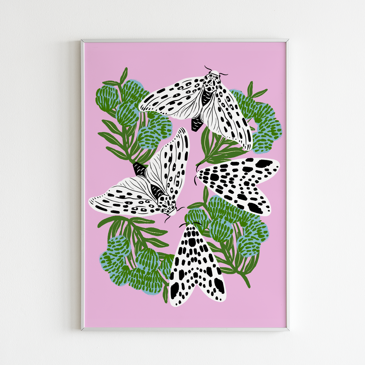 "Giant Leopard Moths" Art Print