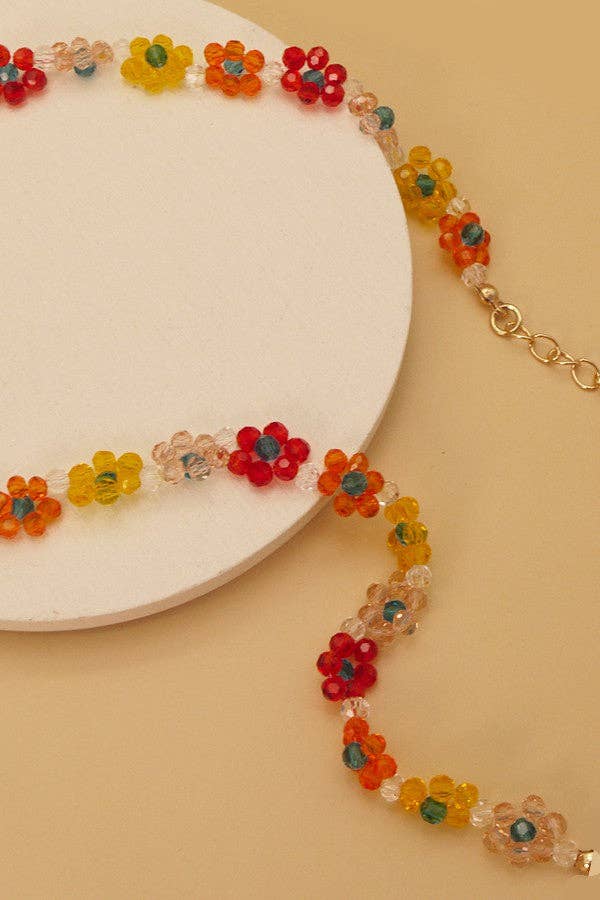 Beaded Flower Choker