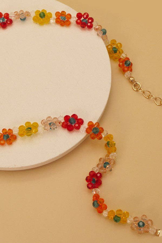 Beaded Flower Choker