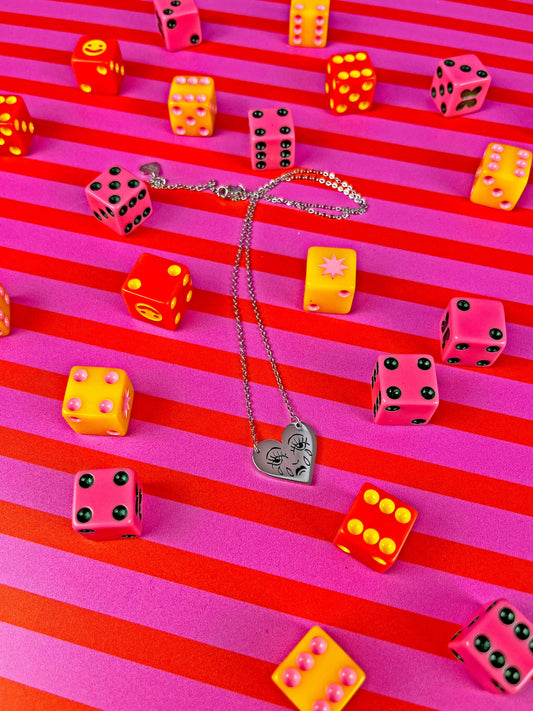 Crying Heart Necklace - Silver