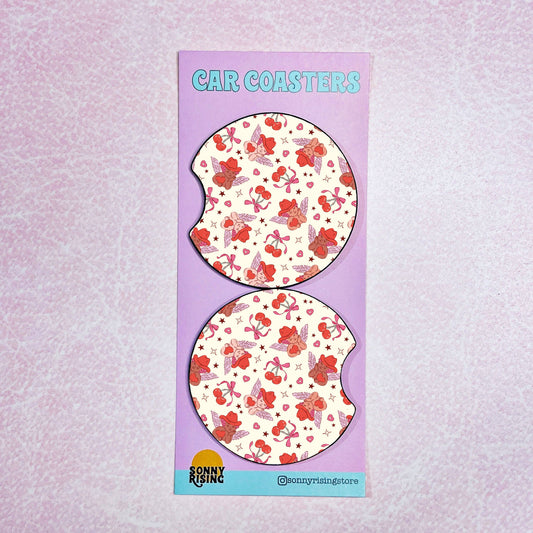 Cutie Cupid Car Coasters - 2 Pack