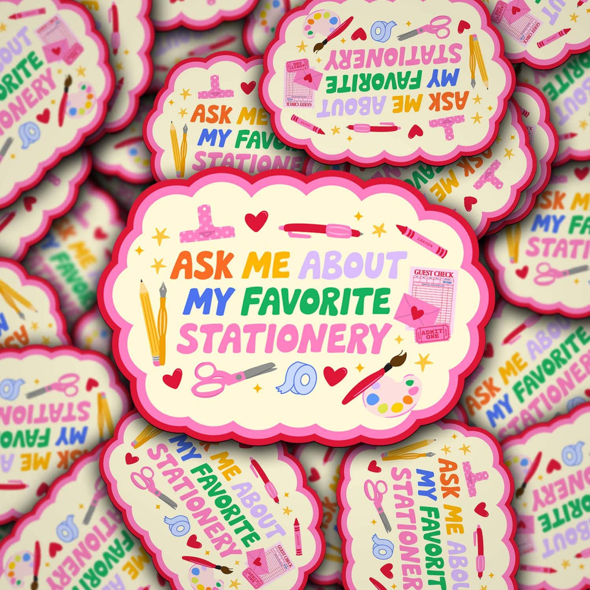 Ask Me About My Favorite Stationery Sticker